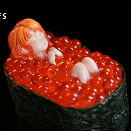 【予約販売：2025年8月中 お届け予定】WeArtDoing Sleeping Beauty-Sushi Fairies-Ikura「寿司精霊：いくらの軍艦巻き」 【コレクションフィギュア】