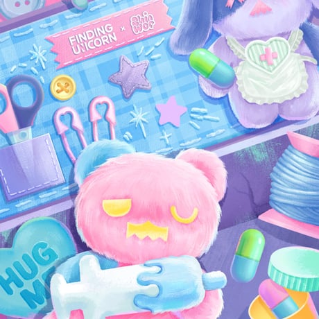 【予約販売：6月上旬～7月上旬 お届け予定】FINDING UNICORN x Shinwoo 「Ragbear Clinic: くまくま診療所」 ぬいぐるみキーホルダーシリーズ