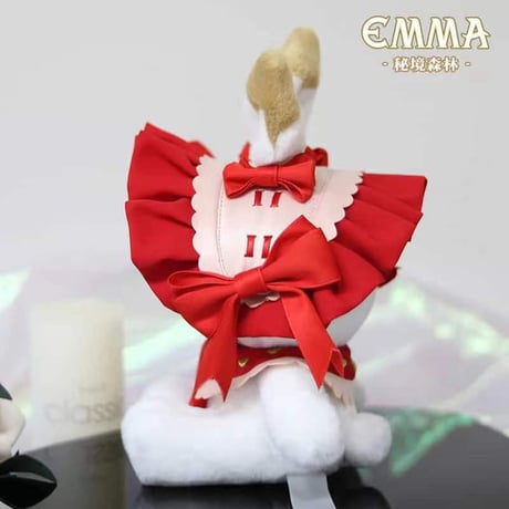 【現品販売】MJ STUDIO EMMA (エマ) 「秘境の森のお茶会 ぬいぐるみ吊り飾り：イチゴ(赤)/ブラックベルベット(黒)」<全2種類、選び可能>