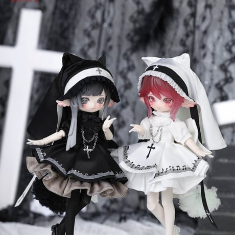 【予約販売｜7月下旬～8月下旬 お届け予定】PENNY'S BOX「ペニーズワードローブ：猫のシスター」小型ドール向け ドール用の服 5点セット【全3種類・選び可能】
