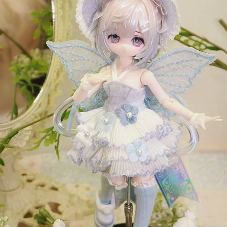 【予約販売｜6月中旬～7月中旬 お届け予定】幾何造物 「澄み羽の花頌」小型ドール向け ドール用の服 5点セット