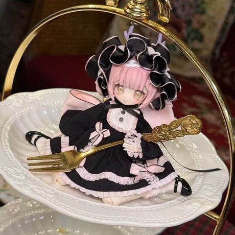 【予約販売｜4月下旬～5月頃 お届け予定】Meki「キキ衣装ルーム：黒く甘い夢」小型ドール向け ドール用の服 3点セット