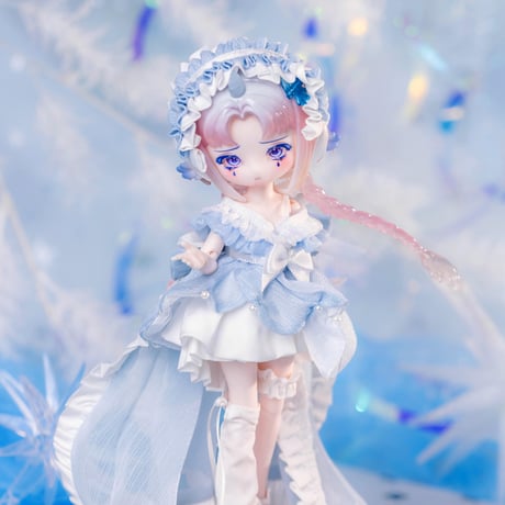 【現品販売】PENNY'S BOX「ペニーズワードローブ：クラゲ｜ブルー・ピンク」小型ドール向け ドール用の服 7点セット（靴含む）【全2種類・選び可能】