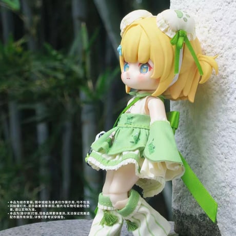 【予約販売｜12月頃 お届け予定】次元界TOY x ドール服キャッチ「竹のパンタ」小型ドール向け ドール用の服 7点セット