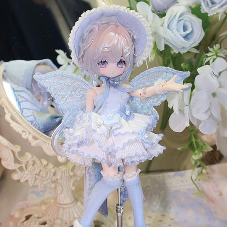 【予約販売｜6月中旬～7月中旬 お届け予定】幾何造物 「澄み羽の花頌」小型ドール向け ドール用の服 5点セット