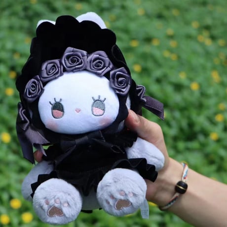 【現品販売】MJ STUDIO EMMA (エマ) 「秘境の森のお茶会 ぬいぐるみ吊り飾り：イチゴ(赤)/ブラックベルベット(黒)」<全2種類、選び可能>