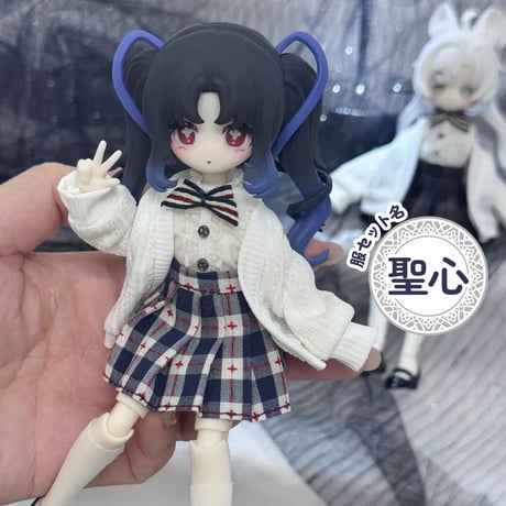 【現品販売】Meki「キキ衣装ルーム：メキ学院チェック」小型ドール向け ドール用の服 4点セット【全5種類・選び可能】