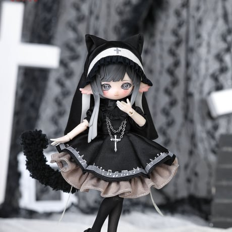 【予約販売｜7月下旬～8月下旬 お届け予定】PENNY'S BOX「ペニーズワードローブ：猫のシスター」小型ドール向け ドール用の服 5点セット【全3種類・選び可能】