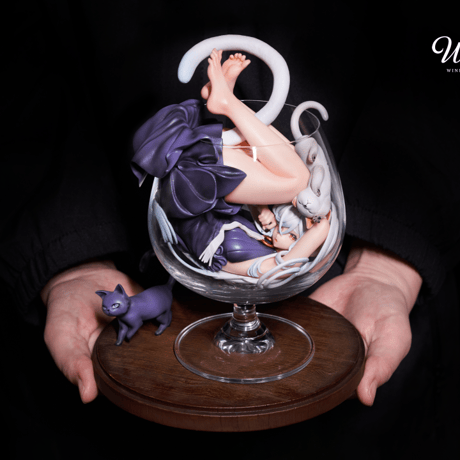 【予約販売：2027年2月～3月 お届け予定】＜送料無料 & 特別価格＞ WeArtDoing  「杯中猫女：銀月」【コレクションフィギュア】