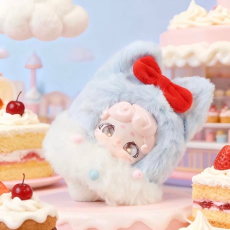 【現品販売】LUCKY DEER NAI 「おやすみ兎：ふわふわ氷」 ぬいぐるみチャーム シリーズ