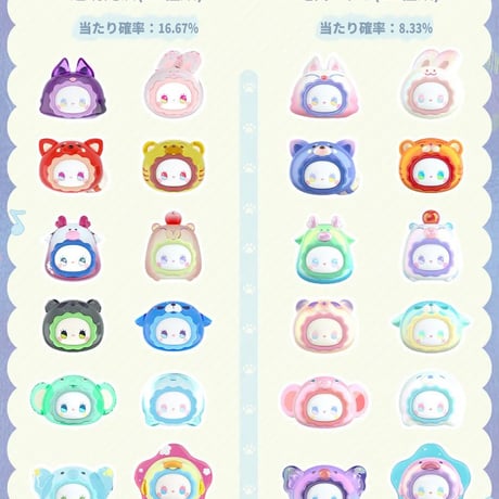 【現品販売】MJ STUDIO EMMA (エマ) 「ルアルア動物園(RUA RUA ZOO)」萌え豆 ブラインドボックス シリーズ