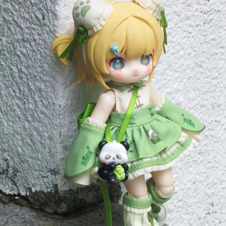 【予約販売｜12月頃 お届け予定】次元界TOY x ドール服キャッチ「竹のパンタ」小型ドール向け ドール用の服 7点セット