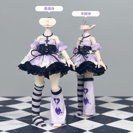 【現品販売】次元界TOY x ドール服キャッチ「Purple Melody」小型ドール向け ドール用の服 8点セット