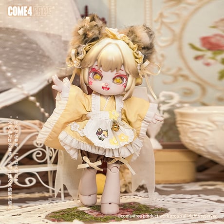 【予約販売：6月中旬～7月中旬 お届け予定】come4free「デザートシリーズ：バニラカヌレ」1/12スケール BJDドール用の服 7点セット