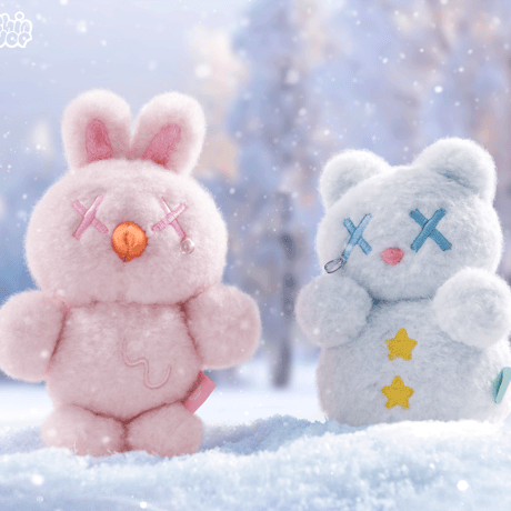 【現品販売】FINDING UNICORN x Shinwoo 「The Cold Hug: 冬の温もり」 ぬいぐるみキーホルダーシリーズ