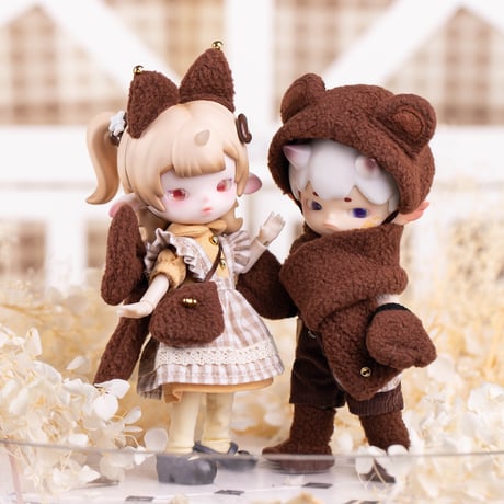「森の子猫と森の子熊」数量限定 1/12スケール BJDドール用の服 6点セット【東京アイドール71】