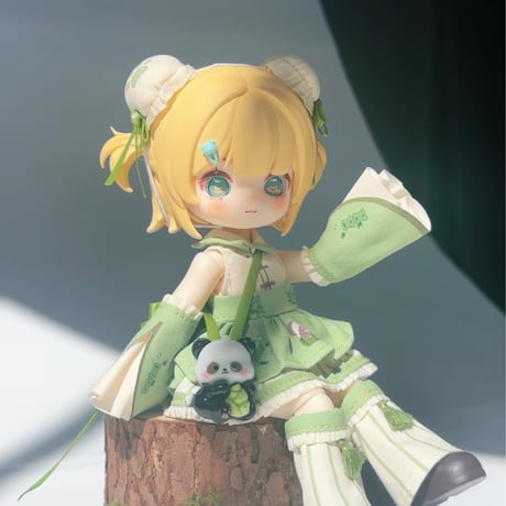 【予約販売｜12月頃 お届け予定】次元界TOY x ドール服キャッチ「竹のパンタ」小型ドール向け ドール用の服 7点セット