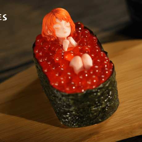 【予約販売：2025年8月中 お届け予定】WeArtDoing Sleeping Beauty-Sushi Fairies-Ikura「寿司精霊：いくらの軍艦巻き」 【コレクションフィギュア】