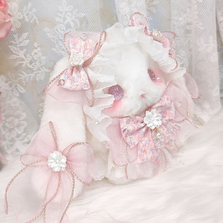【予約販売：6月下旬～7月下旬 お届け予定】BearStar ロリータファッション 垂れ耳(たれみみ) うさぎ ぬいぐるみ【春の花】