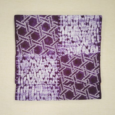 南部紫根染 南部絞り 草紫堂 作り帯 切り帯 正絹 南部紫根染 南部絞り 草紫堂 作り帯 切り帯 正絹 南部しぼり 紫根染