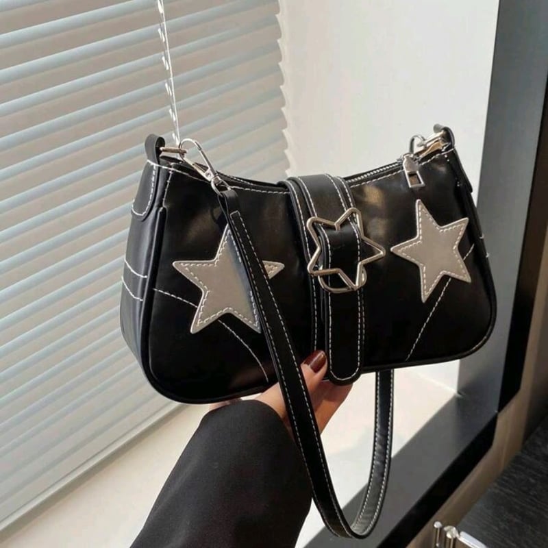 スターアクセントワンショルダーバッグ ブラック | 星の雑貨店