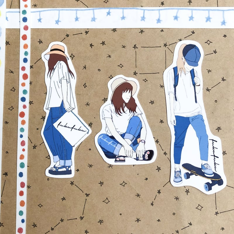 女の子ステッカー【Dセット】 | fukufuku's gallery