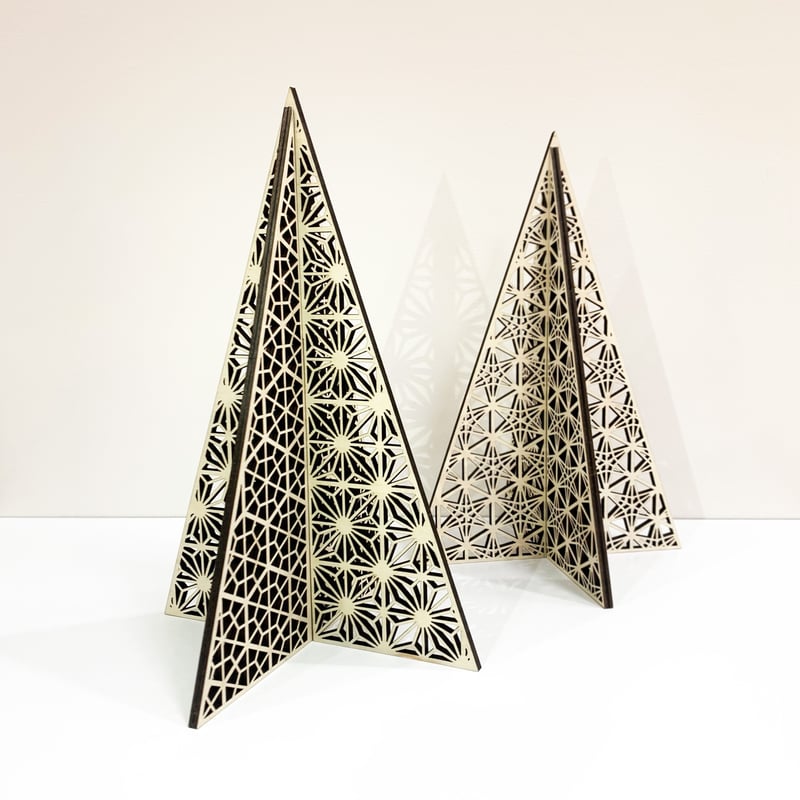 組子柄卓上ツリー-KAKUASA- | Tsubaki label