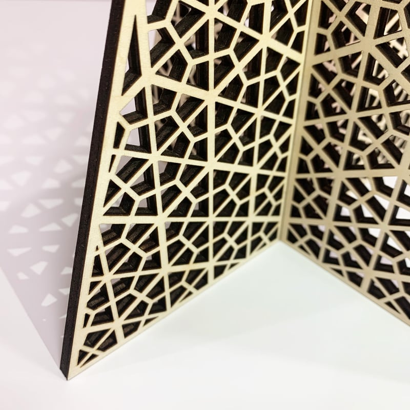 組子柄卓上ツリー-TSUMIISHIKIKKO- | Tsubaki label