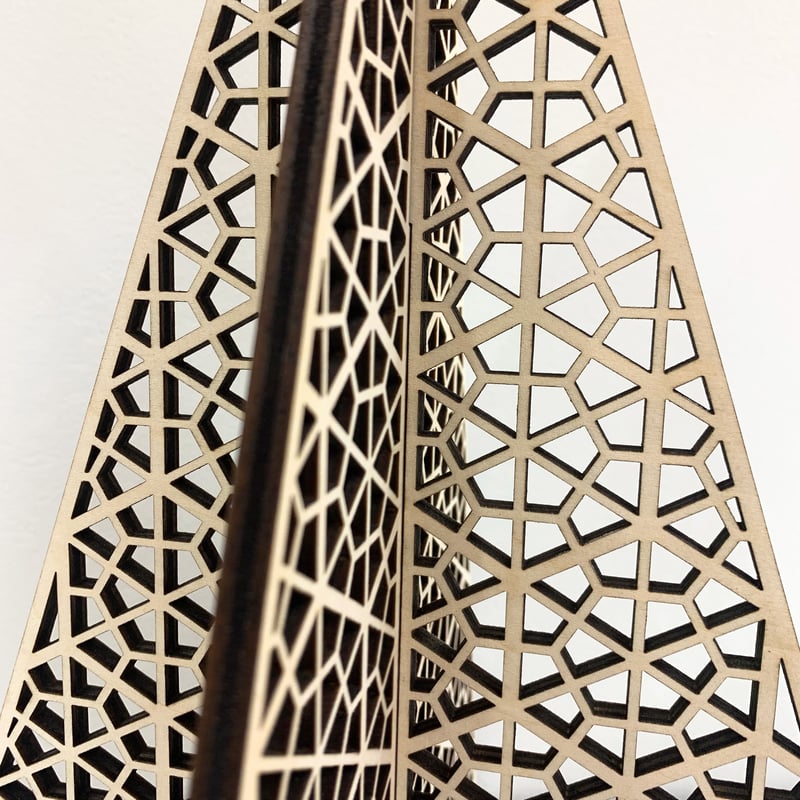 組子柄卓上ツリー-TSUMIISHIKIKKO- | Tsubaki label