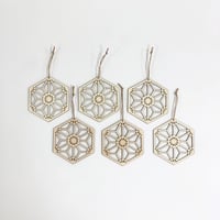 組子柄オーナメント6個セット-SAKURA-