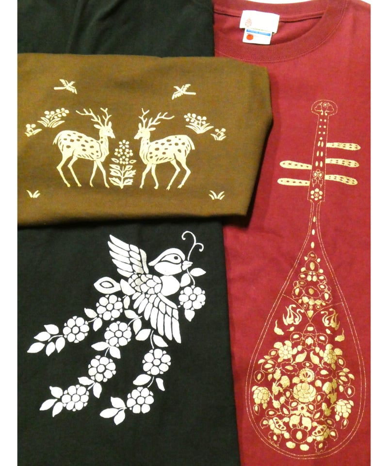  Man Tシャツ 黒肖像画　 World 国立スタジアムグッズ Tシャツ(正倉院模様) | 奈良国立博物館ミュージアムショップ