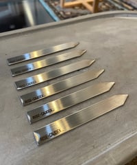 STAINLESS PLANTS TAG【RISE-CAUDEX original】　Ssize　6枚set　ステンレスタグ　(約8cm×1cm 厚み1mm) ヘアライン仕上げ 　【送料無料】
