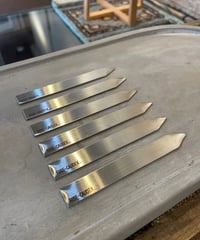 STAINLESS PLANTS TAG【RISE-CAUDEX original】　Msize　6枚set　ステンレスタグ　(約9cm×1.2cm 厚み1mm) ヘアライン仕上げ 　【送料無料】