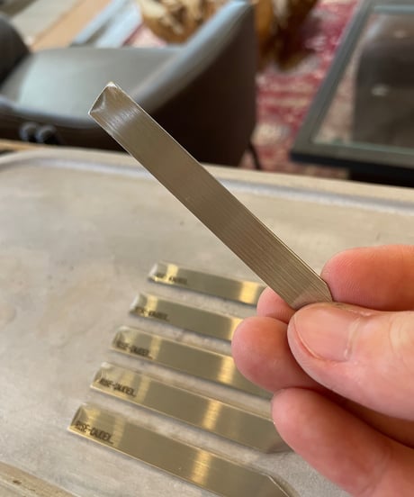 STAINLESS PLANTS TAG【RISE-CAUDEX original】　Ssize　6枚set　ステンレスタグ　(約8cm×1cm 厚み1mm) ヘアライン仕上げ 　【送料無料】