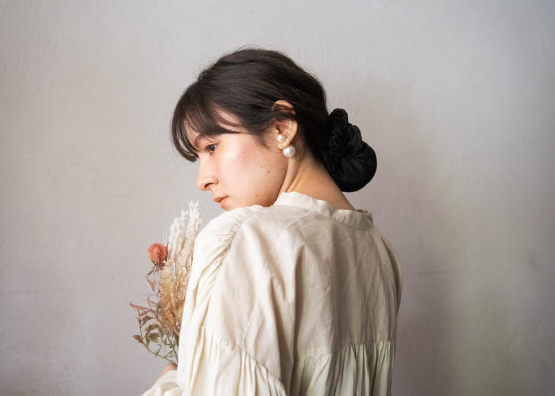 美髪シュシュpremium ブラック | tsumugu STORE