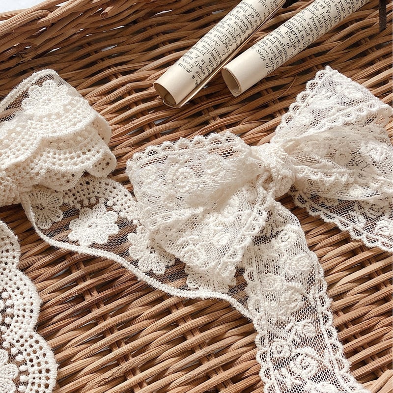 チュールレース一覧 R-13 1y/90cm】30mm ローズチュールレース スカラップ R13-4 | UAKOKO