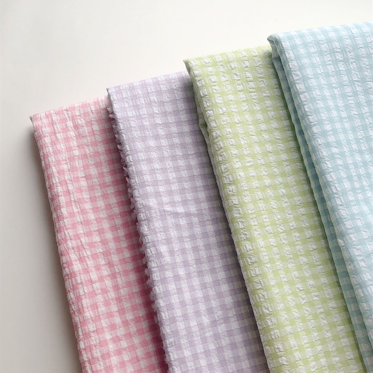 リップル/ギンガムチェック【パープル】145×45 〈生地・布・布小物・ベビー服・子供服〉F3...