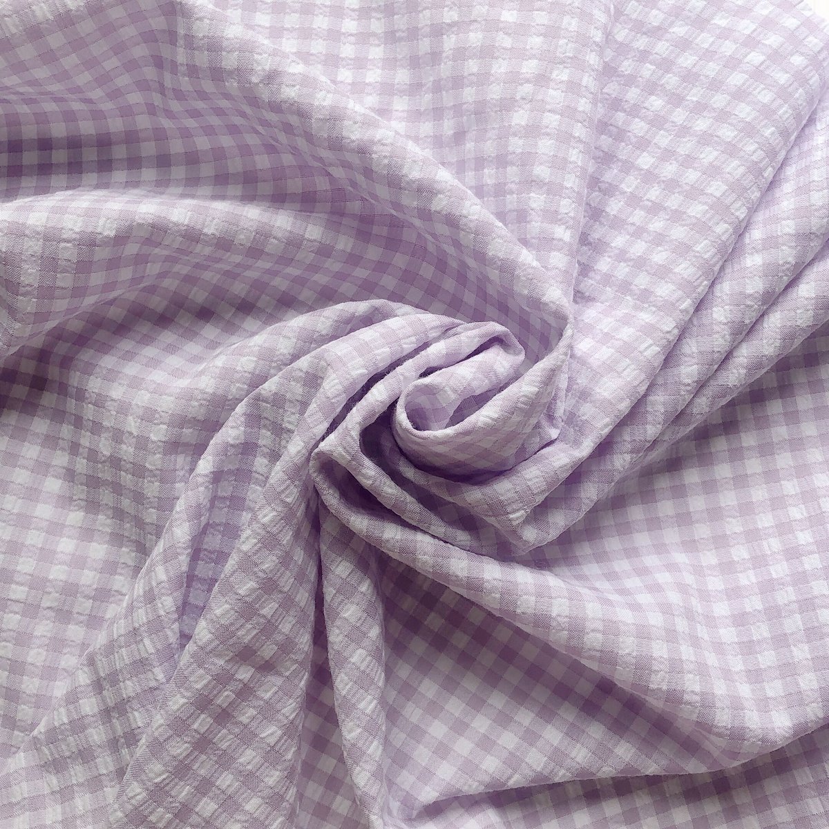 リップル/ギンガムチェック【パープル】145×45 〈生地・布・布小物・ベビー服・子供服〉F3...