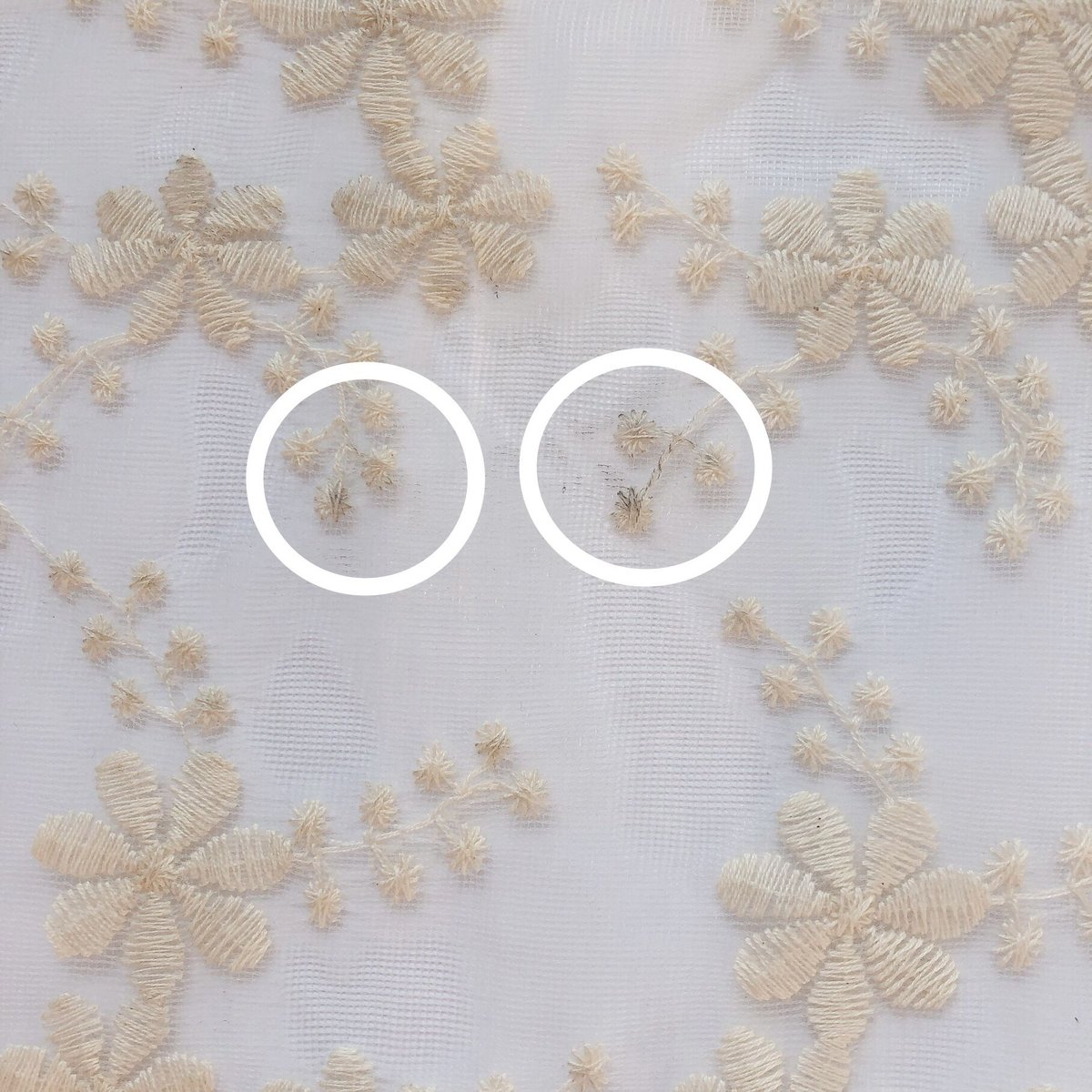 訳あり生地】《ﾁｭｰﾙ刺繍》上品ﾚｰｽ 120×95 F3-2 | UAKOKO