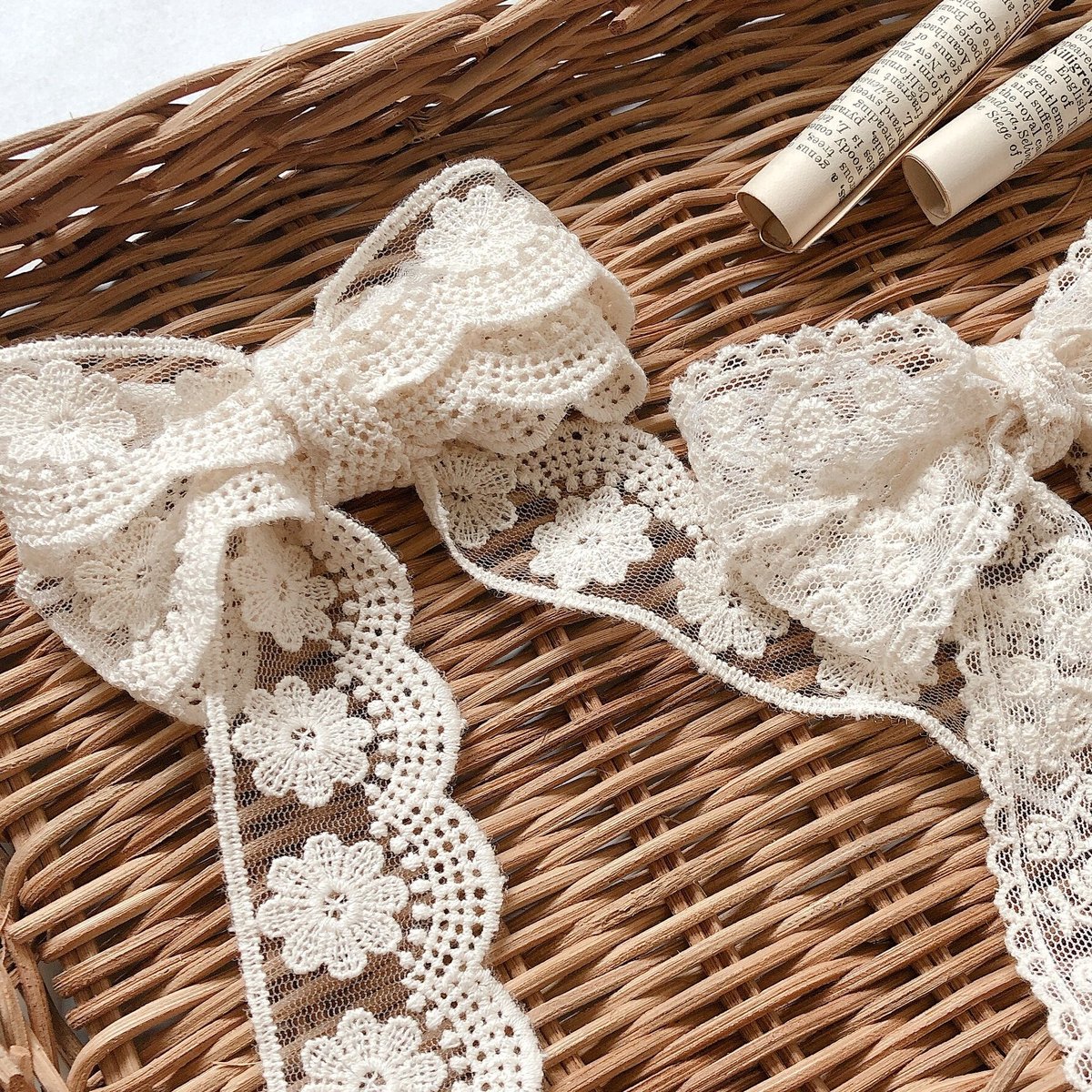 1y/90cm】35mm フラワーチュールレース スカラップ R12-5 | UAKOKO