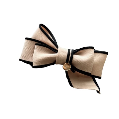 Fashion ribbon 2set (Beige×Black.Black×White)