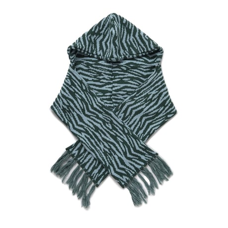 BoTT / ZEBRA HOOD SCARF / GREEN