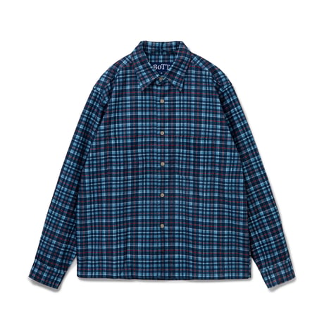 BoTT / PRINTED FLANNEL SHIRT / BLUE