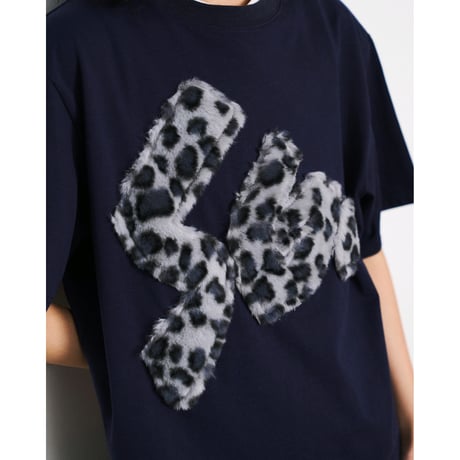 SPECIAL GUEST K.K. / FAUX FUR PATCH TEE / NAVY