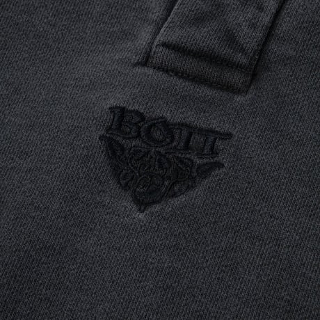BoTT / PIGMENT DYE SWEAT POLO / BLACK