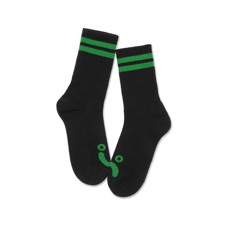 POLAR SKATE CO. / RIB SOCKS HAPPY SAD / BLACK / GREEN