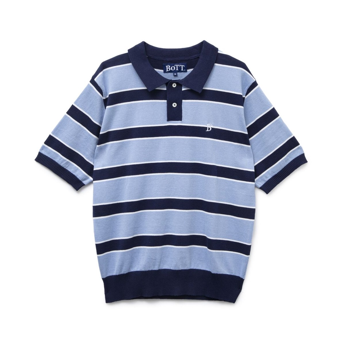 BoTT / BORDER S/SL KNIT POLO / BLUE