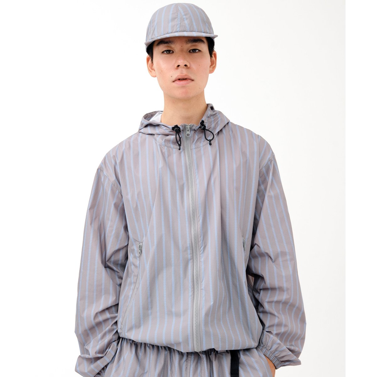 SOL soonerorlater / STRIPE NYLON HOODED JACKET