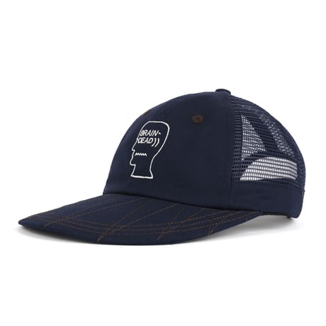 BRAIN DEAD / LOGOHEAD LONGBRIM MESH PANEL HAT / NAVY