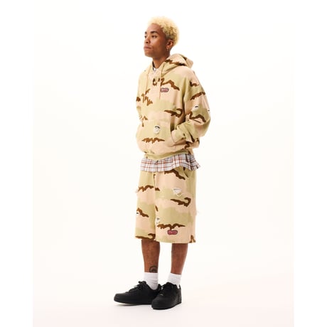 BoTT / HEN-LEY NECK CAMO HOODIE / DESERT